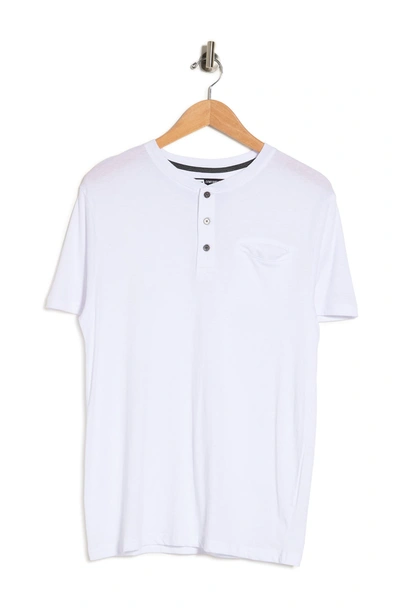 X-ray Pocket Henley Shirt In White