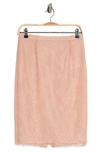 Red Valentino Corded Lace Pencil Skirt In Desert Pink