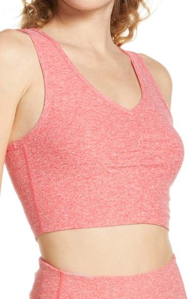 Zella Restore Soft Lounge Longline Bra In Pink Paradise