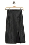 Ookie & Lala Ookie And Lala Faux Leather Side Slit Skirt In Black