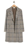 Melloday Soft Knit Topper Coat In Brown Plaid