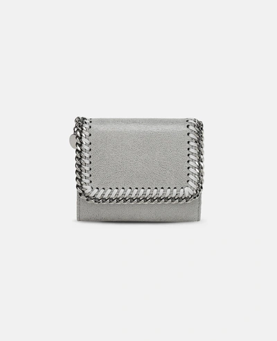 Stella Mccartney Falabella Small Flap Wallet In Light Grey