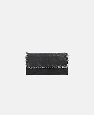 Stella Mccartney Falabella Continental Wallet In Black