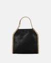 Stella Mccartney Falabella Mini Black Handbag With Handle And Chain Shoulder Strap In Eco Leather Woman In Black