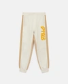 Stella Mccartney Ladies Log Print Tracksuit Cotton Trousers In Neutral