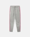 Stella Mccartney Kira Appliquéd Striped Econyl Track Pants In Grey