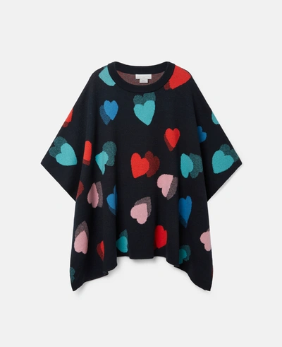 Stella Mccartney - Hearts Knit Cape In Multicolour