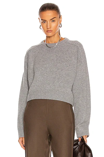 Loulou Studio Grey Bruzzi Jumper In Grey Melange