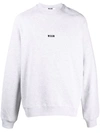 Msgm Crew Neck Sweatshirt With Logo In Grey