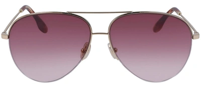 Victoria Beckham Vb90s 712 Aviator Sunglasses In Burgundy