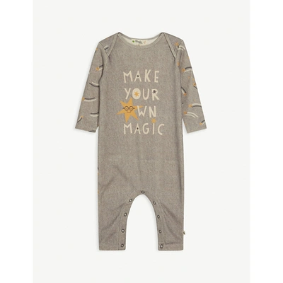 Bonnie Mob Babies' Grey Magic Shooting Star Organic Cotton Playsuit 0-18 Months 3-6 Months