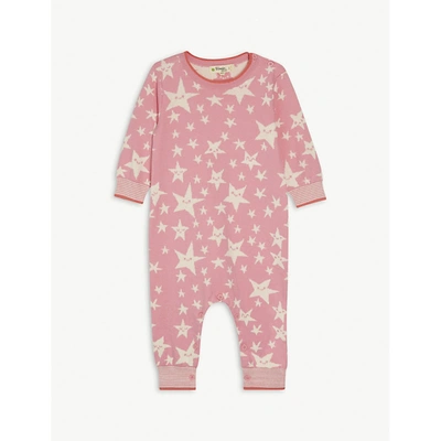 Bonnie Mob Babies' Pink Love You Star-print Organic-cotton Romper 0-18 Months 12-18 Months