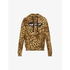 Haculla Mens Grey Leopard Demon Animal Printed Cotton Hoodie M In Grey Leopard