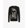 Haculla Mens Black Gas Mask Graphic-print Wool And Cashmere-blend Jumper S