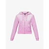 Juicy Couture Womens Orchid Logo-embellished Velour Hoody Xs