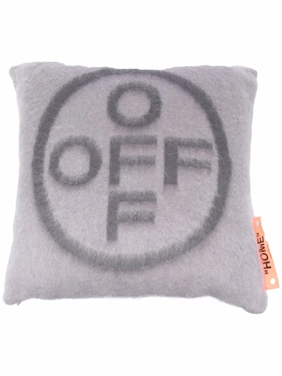 Off-white Brushed Off-cross Small Pillow In 灰色
