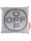 OFF-WHITE BRUSHED OFF-CROSS SMALL PILLOW