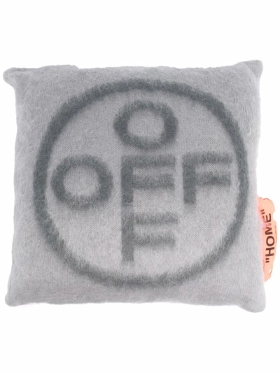 Off-white Brushed Off-cross Small Pillow In 灰色