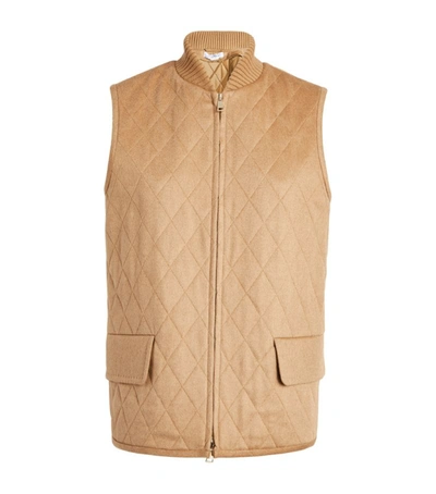 Max Mara Quilted Gilet In Beige