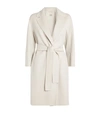 Max Mara Virgin Wool Belted Coat In Albino