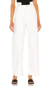 Agolde Pieced Angled Straight-leg Jeans In White