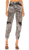 Retroféte Tatum Acid-wash Jeans In Grey