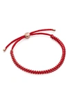 Monica Vinader Mini Rio Friendship Bracelet In Rose Gold/ Coral