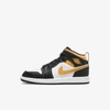 Jordan 1 Mid Little Kids' Shoes In White,black,pollen