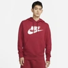 Nike Sportswear Club Fleece Men's Graphic Pullover Hoodie In Pomegranate,pomegranate