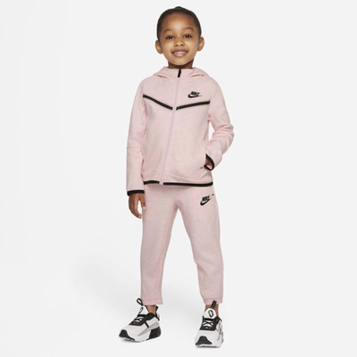 Nike Babies' Sportswear Tech Fleece Toddler Zip Hoodie And Pants Set In Pink Foam
