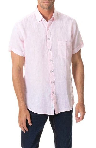 Rodd & Gunn Ellerslie Linen Textured Classic Fit Button-up Shirt In Wild Rose