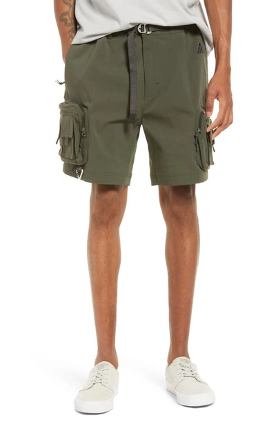 Nike Acg Nrg Belted Shell Cargo Shorts In Green