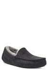 Ugg Ascot Shearling-lined Leather Slippers In Black/ Black