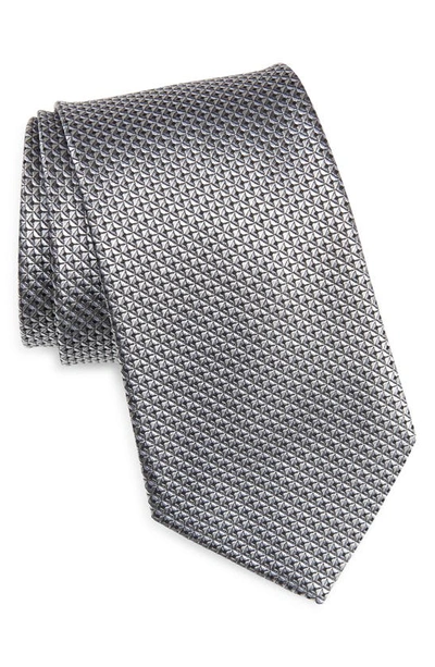 Nordstrom Solid Silk Tie In Silver