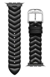 TED BAKER CHEVRON LEATHER 22MM APPLE WATCH® WATCHBAND,BKS42F110B0