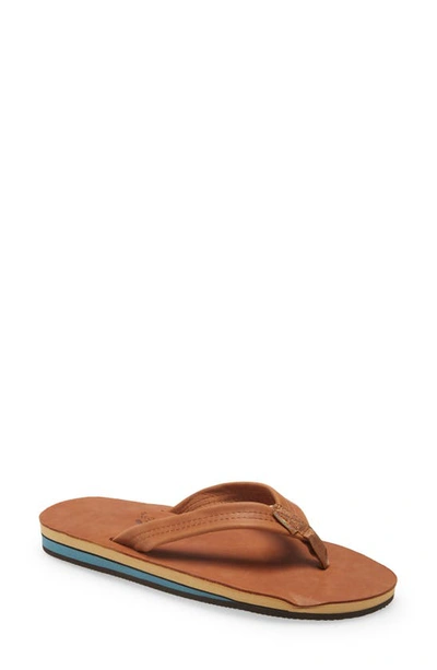 Rainbowr Rainbow '302alts' Flip Flop In 2-tone Tan/ Blue