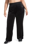 Juicy Couture Anniversary Velour Track Pants In Liquorice