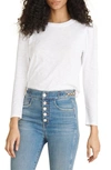 Veronica Beard Mason Long Sleeve T-shirt In White