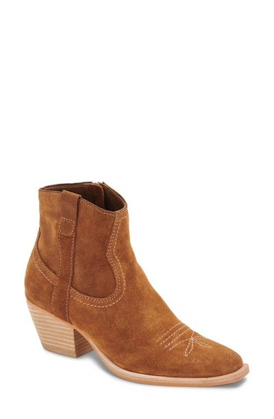 Dolce Vita Silma Dark Brown Genuine Suede Leather Ankle Booties