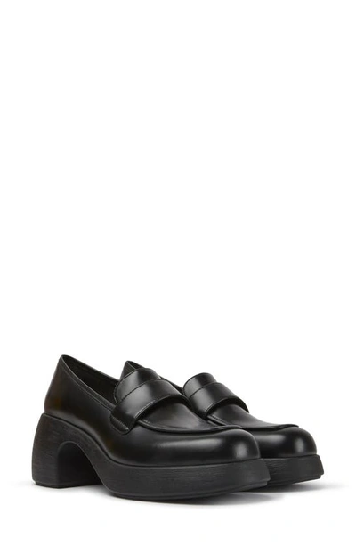 Camper Thelma Chunky Leather Loafers In Black/white