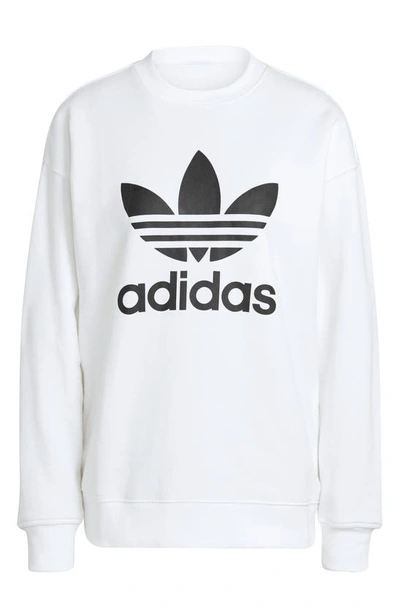 Adidas Originals Classics Oversize 3-stripes Sweatshirt In White