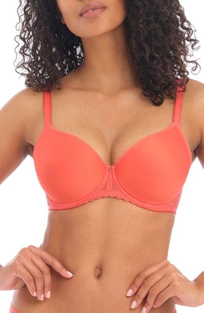 Freya Signature Molded Underwire Bra In Hot Coral