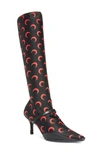 Marine Serre Moon Print Sock Boot In All Over Moon Red