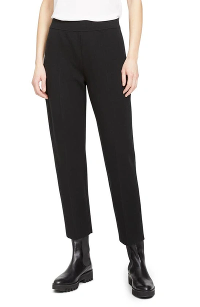 Theory Treeca Empire Wool Ankle Trousers In Black