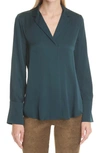 Kobi Halperin Rebekah Stretch Silk Blouse In Pine