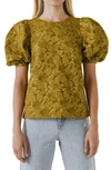 Endless Rose Textured Floral Blouse In Gold