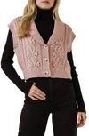 Endless Rose Cropped Sweater Vest In Dusty Pink