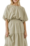 English Factory Balloon-sleeve Crop Top In Olive