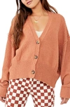 Free People Found My Friend Cardigan In Burgundy