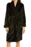 Natori Plush Fleece Robe In Black